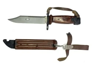 Макет штык-ножа 6Х4 для автомата АК-74 и АКМ в бакелитовых ножнах