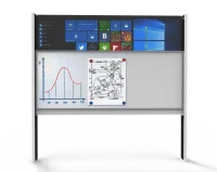 Рельсовая система КМ ES-SL с магнитно-маркерной доской и интерактивной панелью 75"