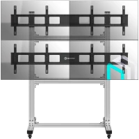 Напольный мобильный стенд ONKRON для видеостен 2х2 4 x 40”- 55" FSPRO2L-22 серебристый