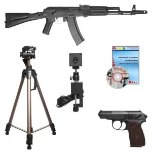 Комплект лазерного тира РУБИНТИР Кадет-ОБЖ пистолет и автомат по экрану 2 стрелка